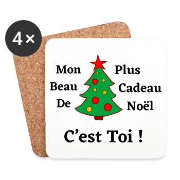 Mon Plus Beau Cadeau De Noël C’est Toi ! - Dessous de verre (lot de 4) - blanc - Devant