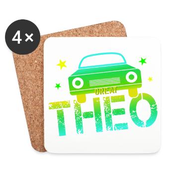 Theo Name Day Theo - Coasters (set of 4) - white - Front