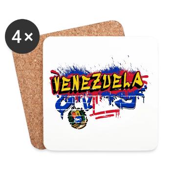 Venezuela graffiti flag design - Coasters (set of 4) - white - Front