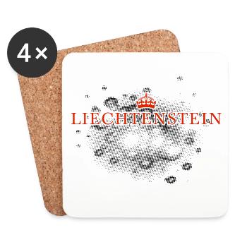 Liechtenstein Schriftzug mit Krone - Untersetzer (4er-Set) - Weiß - Vorne