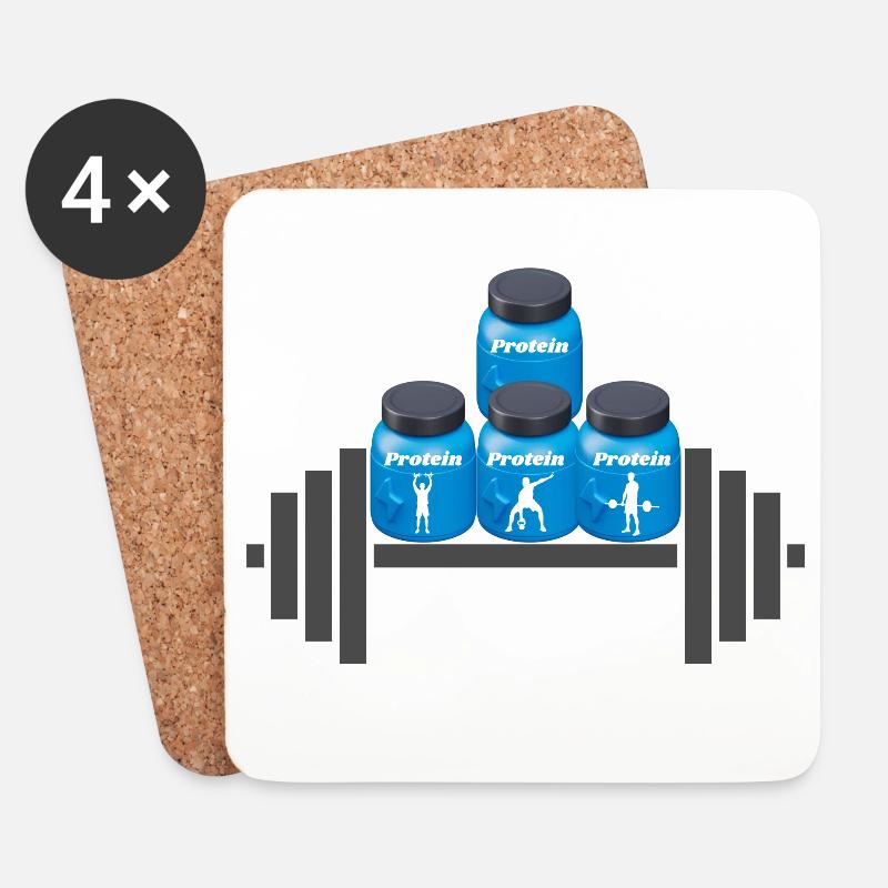 Protein Power Trio Silhouetten - Untersetzer (4er-Set) - Weiß