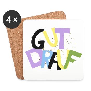 Gut drauf, Gute Laune, Positiv, Ja, Karneval, Gut - Untersetzer (4er-Set) - Weiß - Vorne