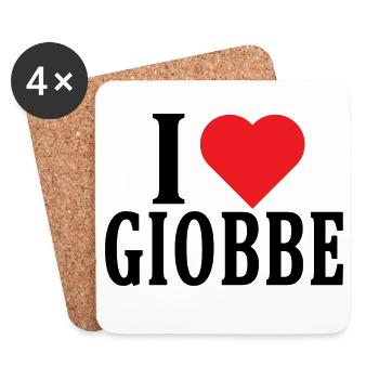 T-Shirt Ich liebe Giobbe T-Shirt Geschenkidee - Untersetzer (4er-Set) - Weiß - Vorne