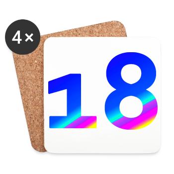 verschenken, 18 blauton mit Farbverlauf - Untersetzer (4er-Set) - Weiß - Vorne