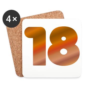 geburtstagsgeschenk 18, bege töne - Untersetzer (4er-Set) - Weiß - Vorne