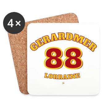 Gérardmer 88 - Dessous de verre (lot de 4) - blanc - Devant