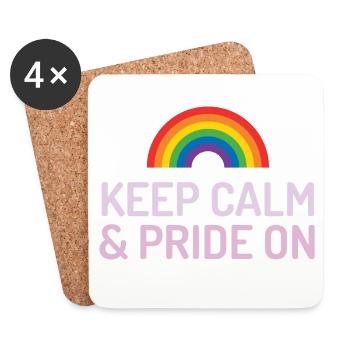 Pride Month - Keep Calm and Pride On - Coasters (set of 4) - white - Front
