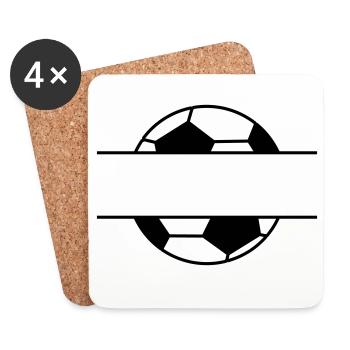 Football name tag with desired name - Coasters (set of 4) - white - Front