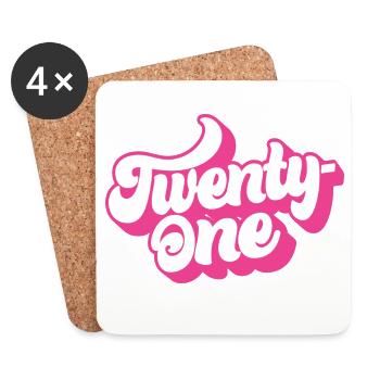 Twenty-One 21st Birthday For Women 21 Years Old - Coasters (set of 4) - white - Front