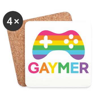 Mois de la fierté LGBT - Gaymer - Dessous de verre (lot de 4) - blanc - Devant