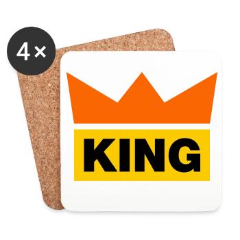 King / 3 Farben - Untersetzer (4er-Set) - Weiß - Vorne