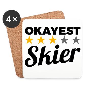 Meilleur skieur - Dessous de verre (lot de 4) - blanc - Devant