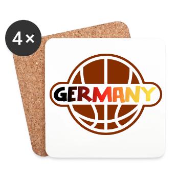 Germany Basketball Trikot Spieler - Untersetzer (4er-Set) - Weiß - Vorne