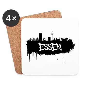 Essen Graffiti Skyline - Untersetzer (4er-Set) - Weiß - Vorne