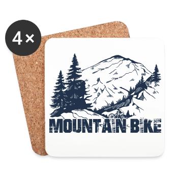 Mountain Bike Summit Silhouette - Coasters (set of 4) - white - Front