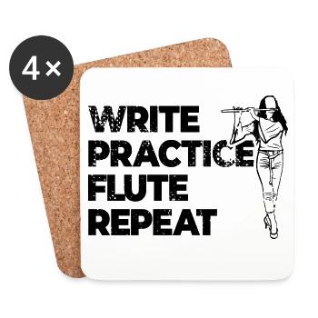 Motivational Flute Quote - Coasters (set of 4) - white - Front