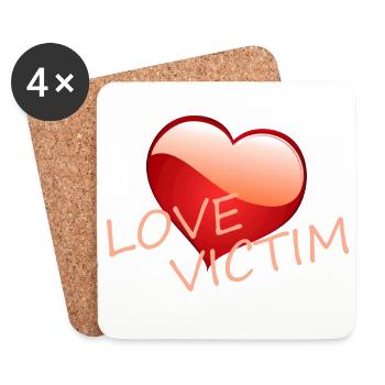 LOVE VICTIM - Untersetzer (4er-Set) - Weiß - Vorne