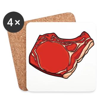 Steak Drawing - Coasters (set of 4) - white - Front