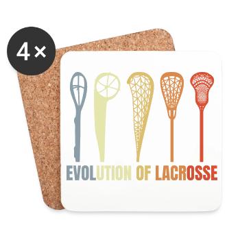 Evolution of Lacrosse - Coasters (set of 4) - white - Front