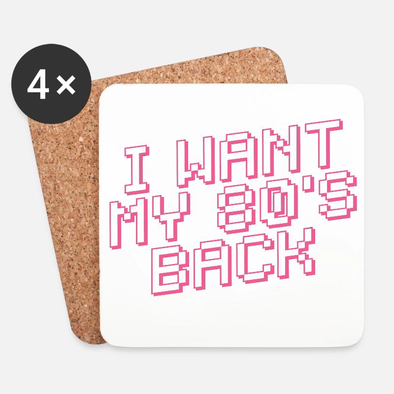 I WANT MY 80s BACK Retro - Untersetzer (4er-Set) - Weiß