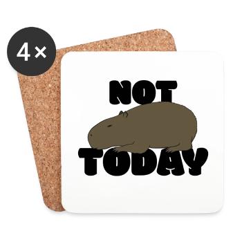Not today Capybara - Coasters (set of 4) - white - Front