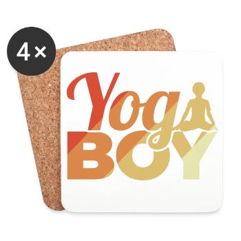 Drôle De Yoga Garçon - Dessous de verre (lot de 4) - blanc - Devant