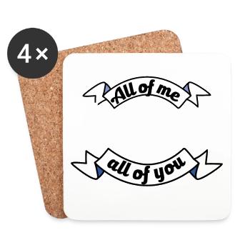 Vous m’aimez tous Proposition Déclaration d’amour - Dessous de verre (lot de 4) - blanc - Devant