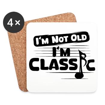 klassische Musik lustige Sprüche Illustration Logo - Untersetzer (4er-Set) - Weiß - Vorne