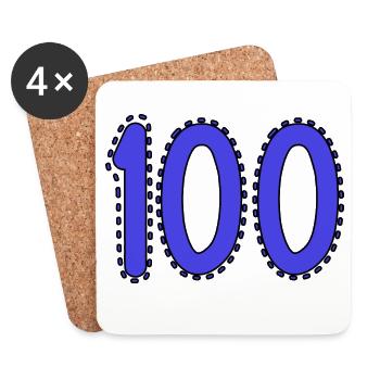 100. 100 YEARS. 100th ANNIVERSARY. BIRTHDAY 100 - Coasters (set of 4) - white - Front