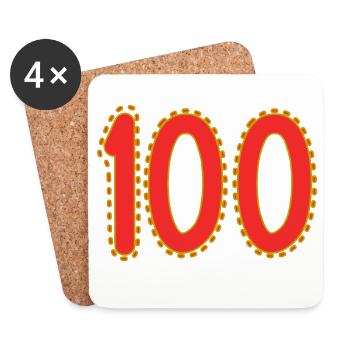 100. 100 JAHRE. 100-JÄHRIGES JUBILÄUM. GEBURTSTAG 100 - Untersetzer (4er-Set) - Weiß - Vorne