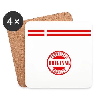 Drapeau du Danemark, fierté danoise - Dessous de verre (lot de 4) - blanc - Devant