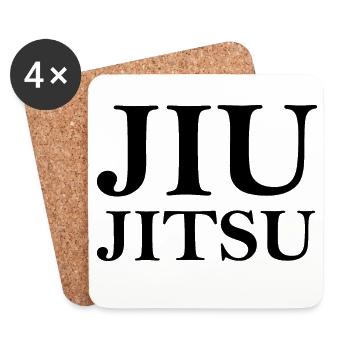 jiu jitsu Kampfsport Verein Trainer Team Logo - Untersetzer (4er-Set) - Weiß - Vorne