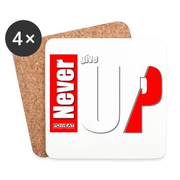 never give up - Untersetzer (4er-Set) - Weiß - Vorne