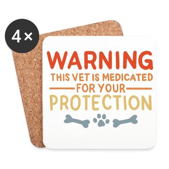 Funny veterinarian - Coasters (set of 4) - white - Front