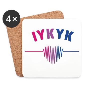 LGBT Pride Monat - IYKYK Bisexuell - Untersetzer (4er-Set) - Weiß - Vorne