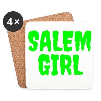 Vibrant Salem Girl Graphic Tee - Coasters (set of 4) - white - Front