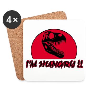 Tyrannosaurus Rex Hunger - Coasters (set of 4) - white - Front