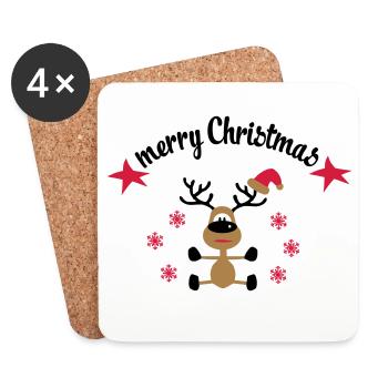 Shirts zu Weihnachten - Untersetzer (4er-Set) - Weiß - Vorne
