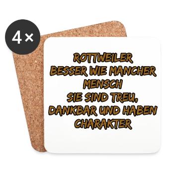 Rottweiler Charakter Zitat - Untersetzer (4er-Set) - Weiß - Vorne