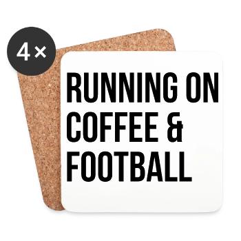 Football Football Football - Coasters (set of 4) - white - Front