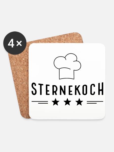 Lustige Geschenke für den Sternekoch - Untersetzer (4er-Set) - Weiß