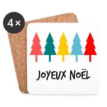 CHRISTMAS. MERRY CHRISTMAS. MERRY CHRISTMAS - Coasters (set of 4) - white - Front