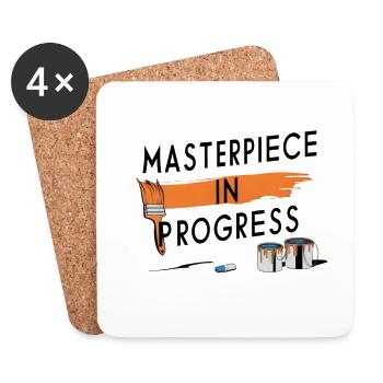 Masterpiece in Progress - Untersetzer (4er-Set) - Weiß - Vorne