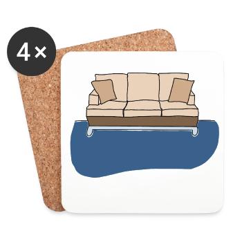 Sofa, bunte Grafik - Untersetzer (4er-Set) - Weiß - Vorne
