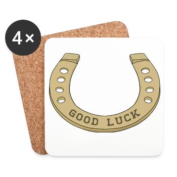 Fer à cheval cool pour les jours de chance - Dessous de verre (lot de 4) - blanc - Devant