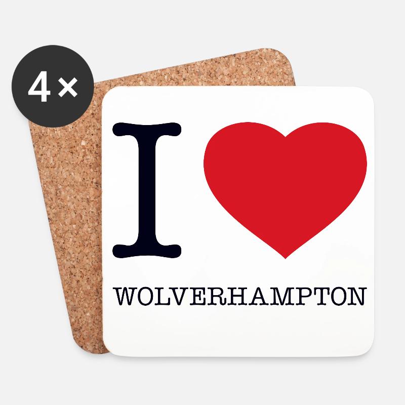 I LOVE WOLVERHAMPTON - Untersetzer (4er-Set) - Weiß