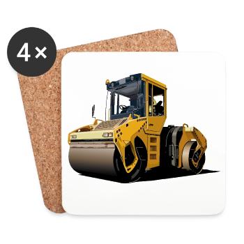Road roller - Coasters (set of 4) - white - Front