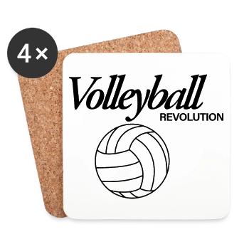 Révolution du volleyball - Dessous de verre (lot de 4) - blanc - Devant