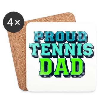 Proud Tennis Dad Shirt - Coasters (set of 4) - white - Front