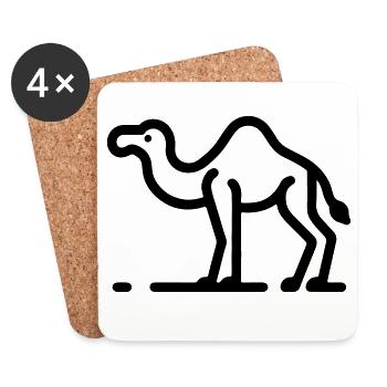 Chameau - Dessous de verre (lot de 4) - blanc - Devant